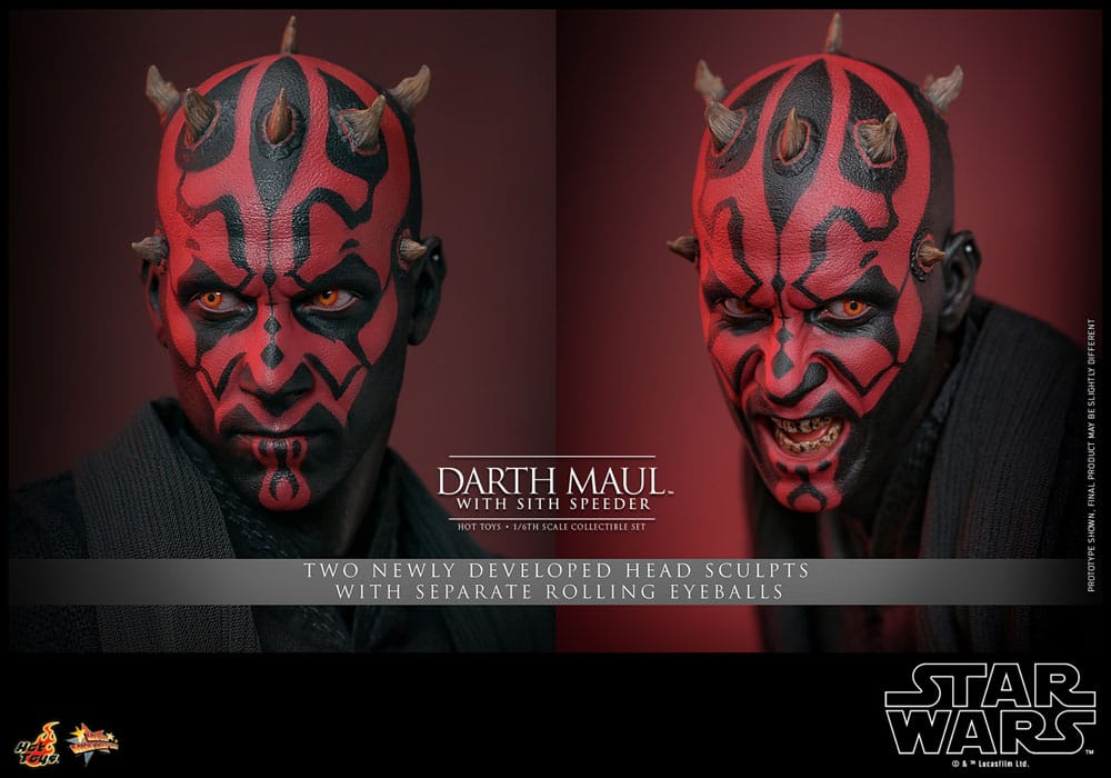 DARTH MAUL WITH SITH SPEEDER – STAR WARS EPISODE I 1/6 HOT TOYS MOVIE MASTERPIECE