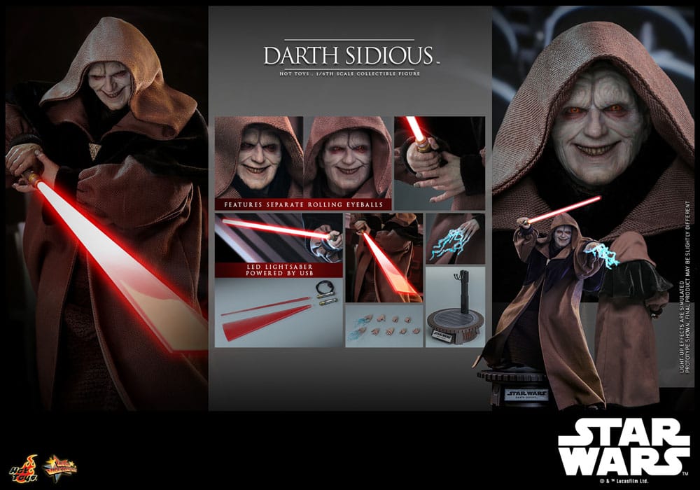 DARTH SIDIOUS – FIGURE MOVIE MASTERPIECE 1/6 HOT TOYS STAR WARS 29 CM