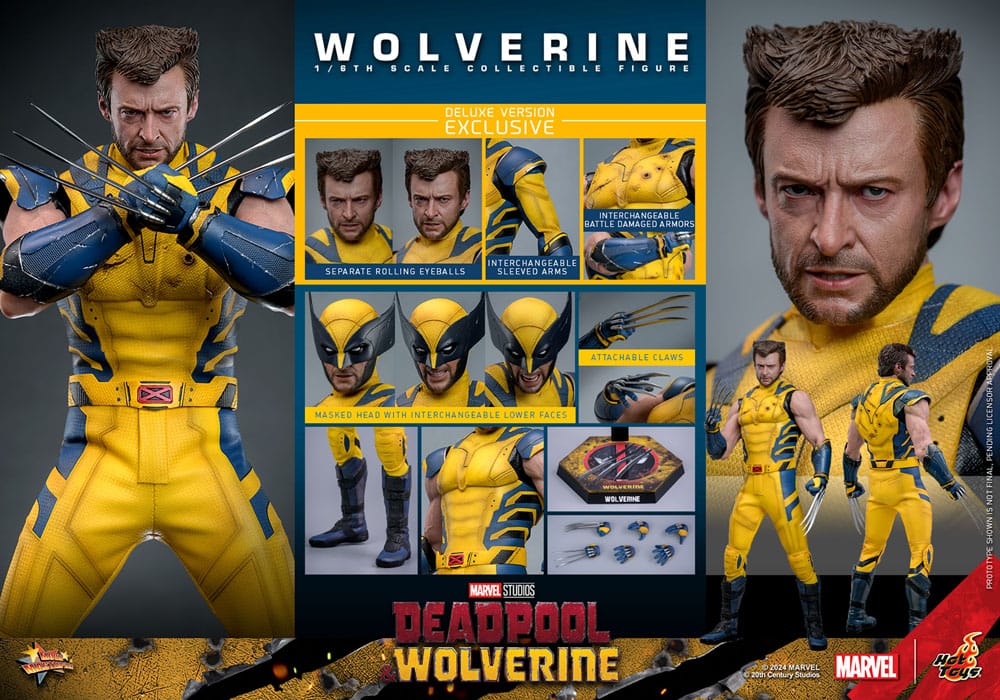WOLVERINE – DEADPOOL & WOLVERINE (DELUXE VERSION) – FIGURA 1/6 ESCALA – HOT TOYS – MOVIE MASTERPIECE SERIES