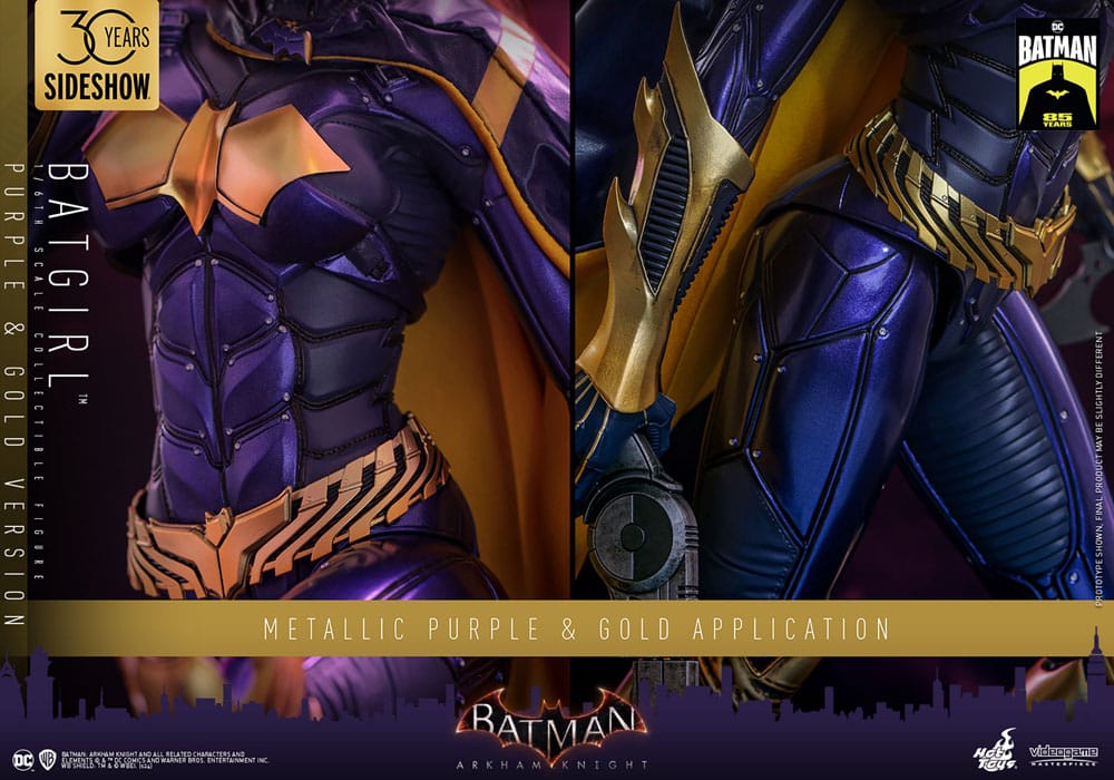 BATGIRL (PURPLE AND GOLD VERSION) EXCLUSIVE - FIGURA 1/6 ESCALA - HOT TOYS – BATMAN ARKHAM KNIGHT VIDEOGAME