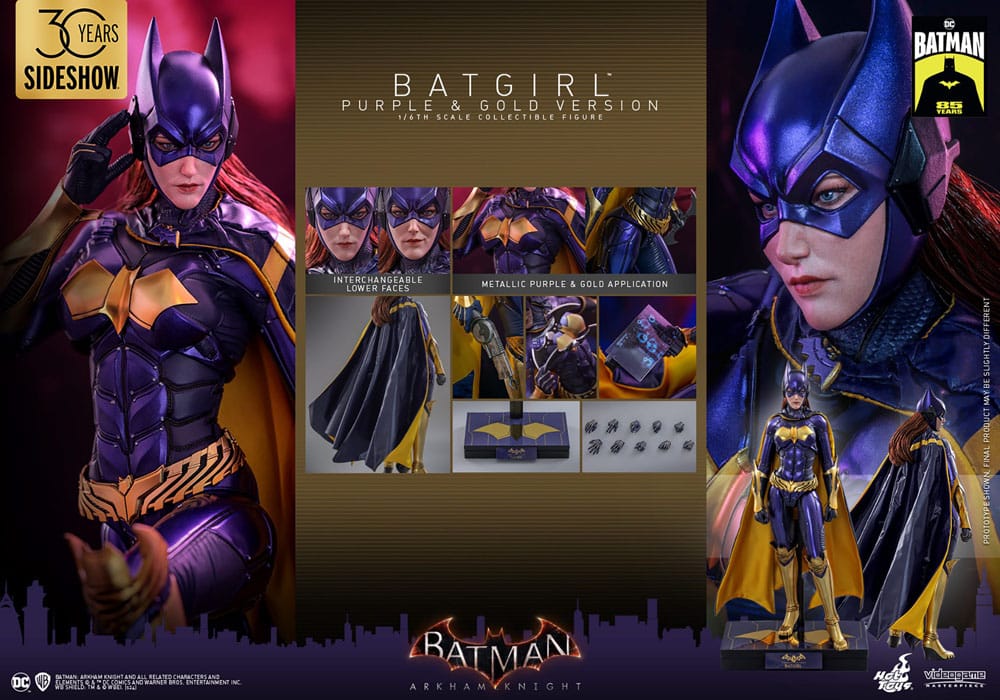 BATGIRL (PURPLE AND GOLD VERSION) EXCLUSIVE - FIGURA 1/6 ESCALA - HOT TOYS – BATMAN ARKHAM KNIGHT VIDEOGAME