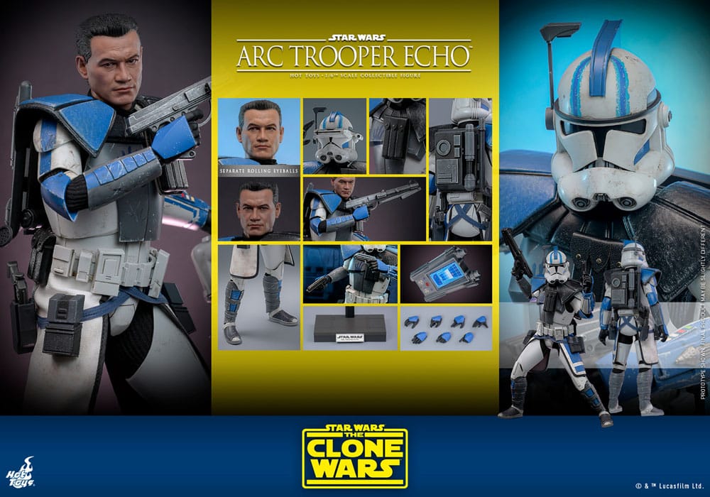 ARC TROOPER ECHO - STAR WARS THE CLONE WARS - FIGURA ARTICULADA 1/6 ESCALA 30 CM - HOT TOYS