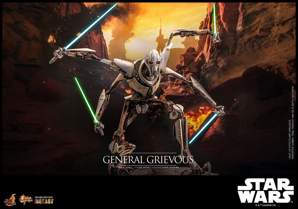 STAR WARS FIGURA MOVIE MASTERPIECE - DIECAST 1/6 GENERAL GRIEVOUS - 42 CM HOT TOYS