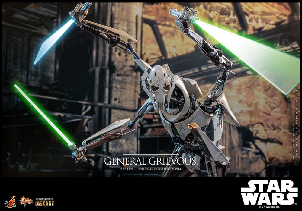 STAR WARS FIGURA MOVIE MASTERPIECE - DIECAST 1/6 GENERAL GRIEVOUS - 42 CM HOT TOYS