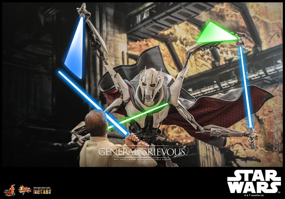 STAR WARS FIGURA MOVIE MASTERPIECE - DIECAST 1/6 GENERAL GRIEVOUS - 42 CM HOT TOYS