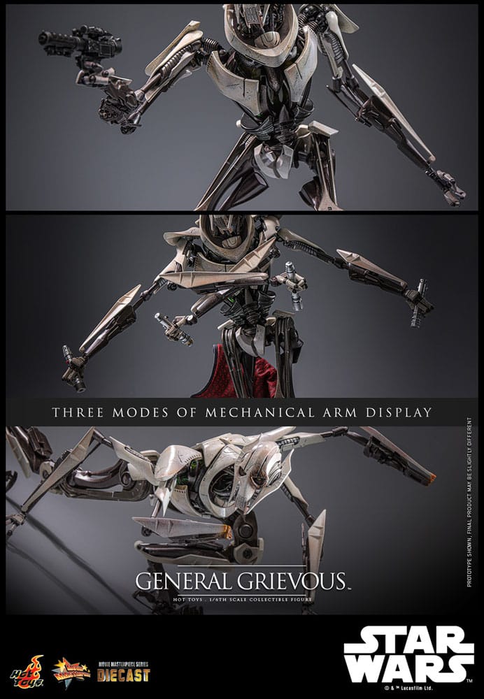 STAR WARS FIGURA MOVIE MASTERPIECE - DIECAST 1/6 GENERAL GRIEVOUS - 42 CM HOT TOYS
