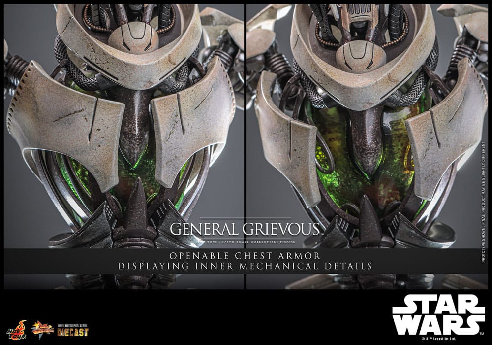 STAR WARS FIGURA MOVIE MASTERPIECE - DIECAST 1/6 GENERAL GRIEVOUS - 42 CM HOT TOYS