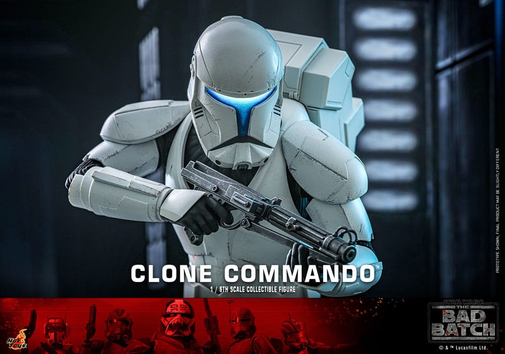 STAR WARS THE BAD BATCH CLONE COMMANDO 30 CM - HOT TOYS FIGURA 1/6 COLECCIONABLE CON LUZ LED Y MOCHILA FUNCIONAL