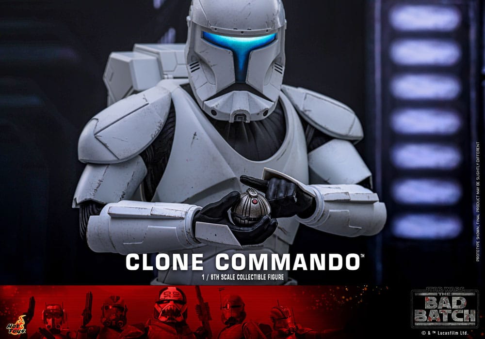 STAR WARS THE BAD BATCH CLONE COMMANDO 30 CM - HOT TOYS FIGURA 1/6 COLECCIONABLE CON LUZ LED Y MOCHILA FUNCIONAL