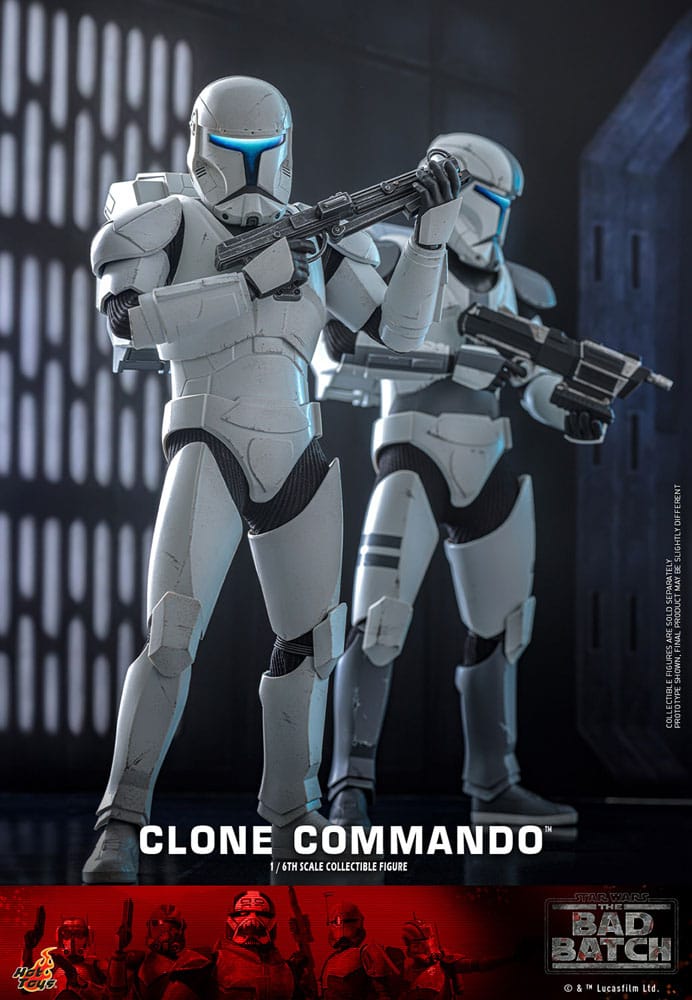 STAR WARS THE BAD BATCH CLONE COMMANDO 30 CM - HOT TOYS FIGURA 1/6 COLECCIONABLE CON LUZ LED Y MOCHILA FUNCIONAL