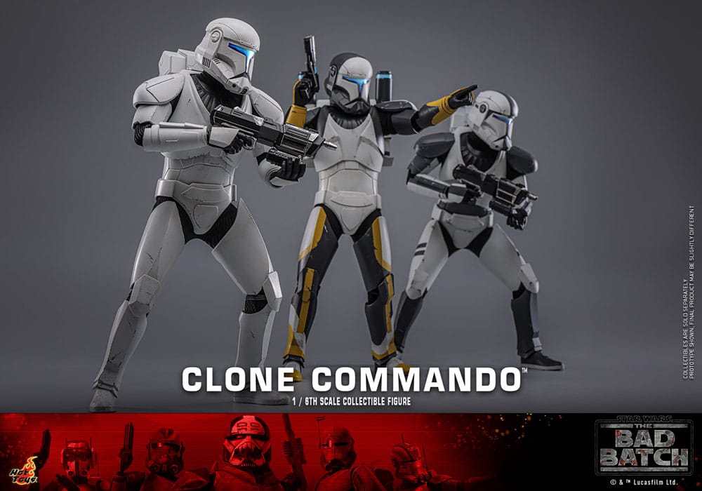 STAR WARS THE BAD BATCH CLONE COMMANDO 30 CM - HOT TOYS FIGURA 1/6 COLECCIONABLE CON LUZ LED Y MOCHILA FUNCIONAL