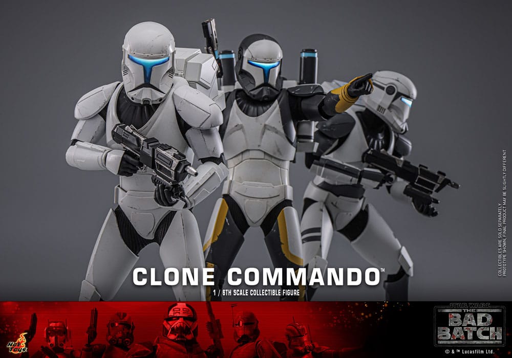 STAR WARS THE BAD BATCH CLONE COMMANDO 30 CM - HOT TOYS FIGURA 1/6 COLECCIONABLE CON LUZ LED Y MOCHILA FUNCIONAL