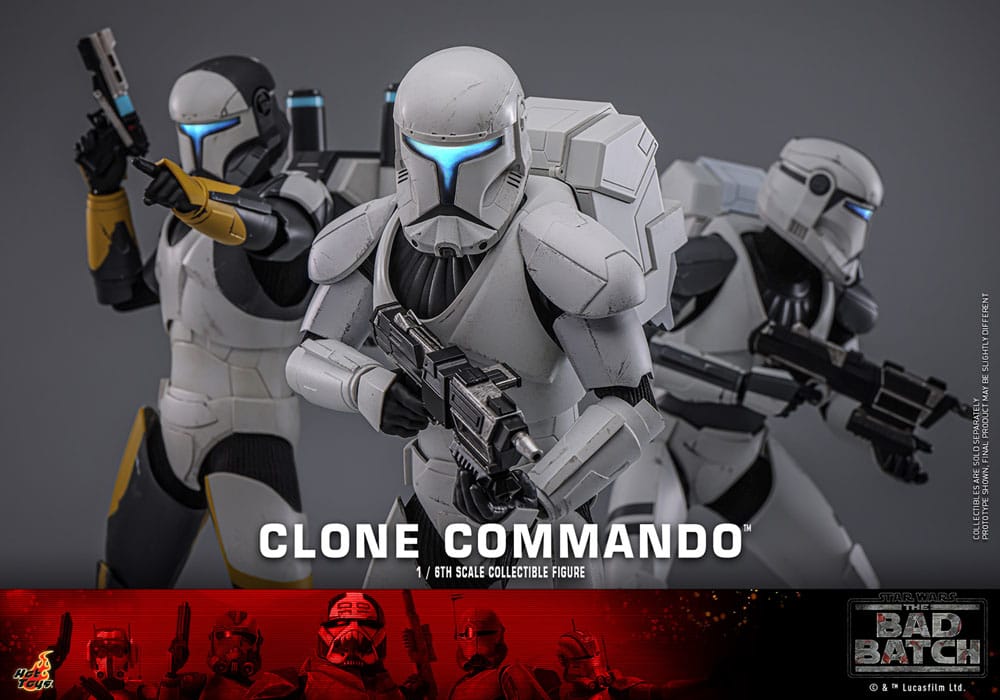 STAR WARS THE BAD BATCH CLONE COMMANDO 30 CM - HOT TOYS FIGURA 1/6 COLECCIONABLE CON LUZ LED Y MOCHILA FUNCIONAL