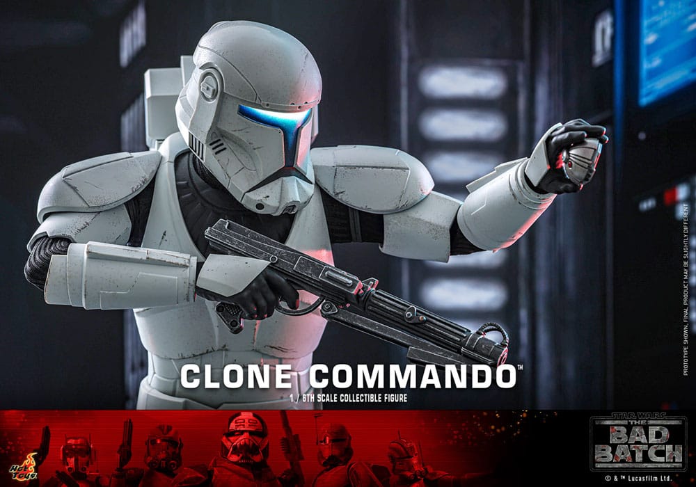 STAR WARS THE BAD BATCH CLONE COMMANDO 30 CM - HOT TOYS FIGURA 1/6 COLECCIONABLE CON LUZ LED Y MOCHILA FUNCIONAL