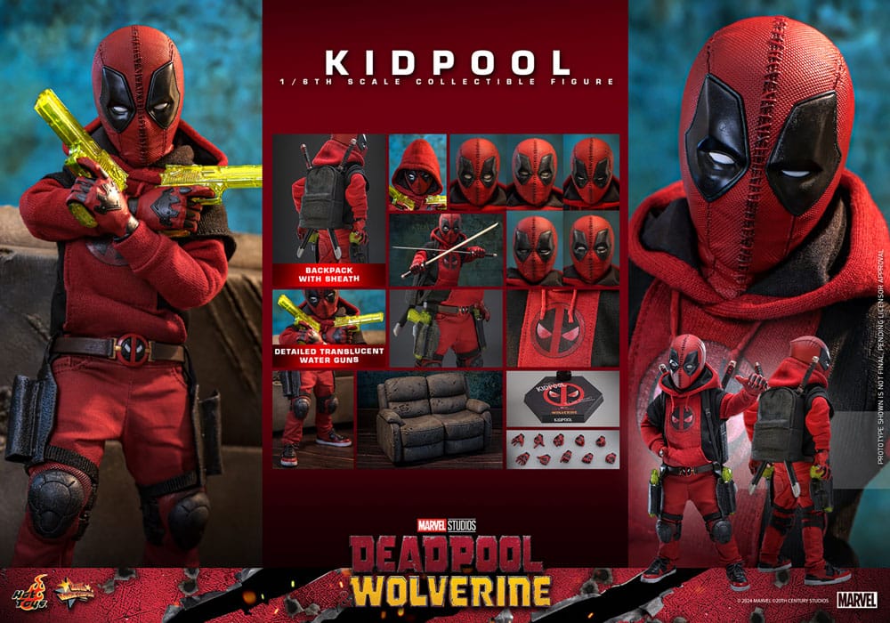 DEADPOOL & WOLVERINE FIGURA 1/6 KIDPOOL 22 CM – HOT TOYS – LÍNEA MOVIE MASTERPIECE