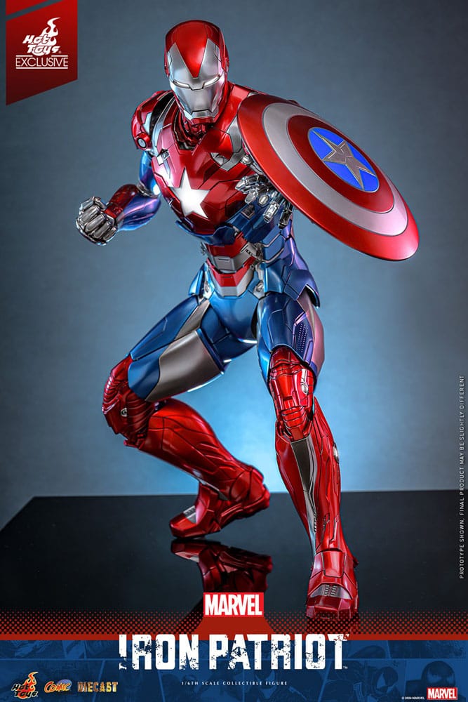 IRON PATRIOT EXCLUSIVE DIECAST COMIC MASTERPIECE ESCALA 1/6 – HOT TOYS 32 CM – EDICIÓN LIMITADA