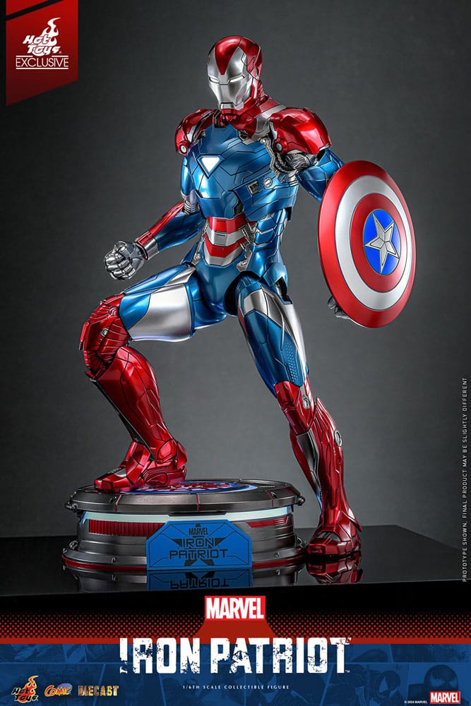 IRON PATRIOT EXCLUSIVE DIECAST COMIC MASTERPIECE ESCALA 1/6 – HOT TOYS 32 CM – EDICIÓN LIMITADA