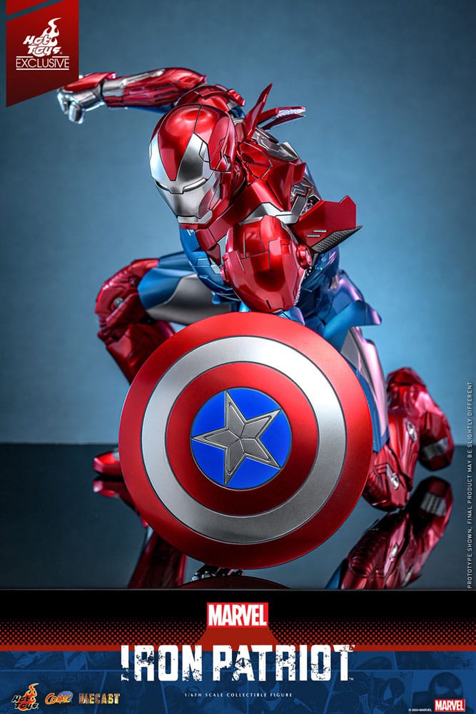 IRON PATRIOT EXCLUSIVE DIECAST COMIC MASTERPIECE ESCALA 1/6 – HOT TOYS 32 CM – EDICIÓN LIMITADA