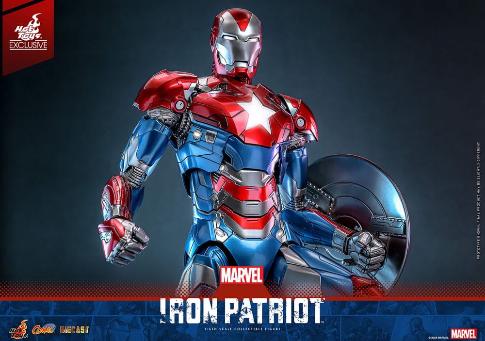 IRON PATRIOT EXCLUSIVE DIECAST COMIC MASTERPIECE ESCALA 1/6 – HOT TOYS 32 CM – EDICIÓN LIMITADA