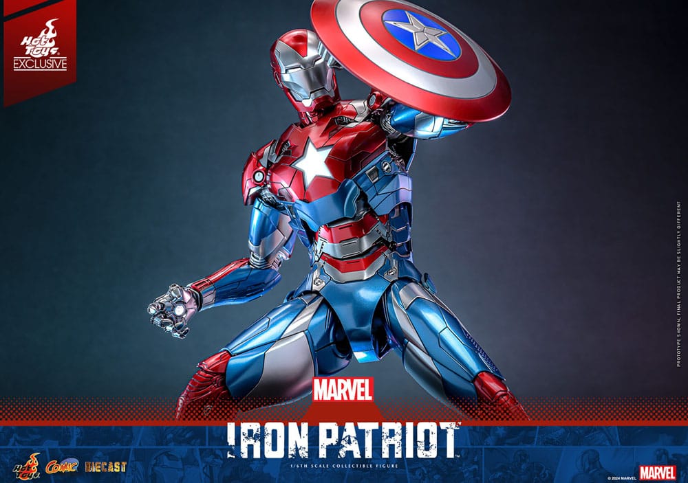 IRON PATRIOT EXCLUSIVE DIECAST COMIC MASTERPIECE ESCALA 1/6 – HOT TOYS 32 CM – EDICIÓN LIMITADA