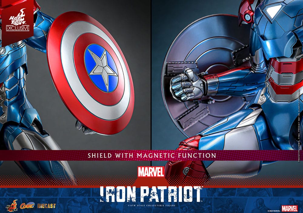 IRON PATRIOT EXCLUSIVE DIECAST COMIC MASTERPIECE ESCALA 1/6 – HOT TOYS 32 CM – EDICIÓN LIMITADA