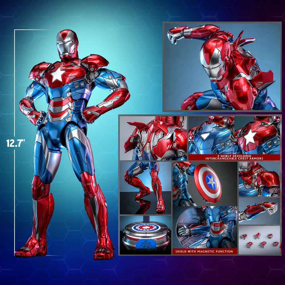 IRON PATRIOT EXCLUSIVE DIECAST COMIC MASTERPIECE ESCALA 1/6 – HOT TOYS 32 CM – EDICIÓN LIMITADA