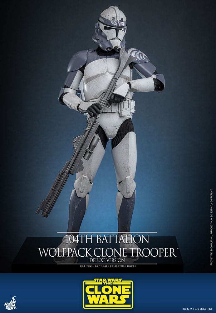 STAR WARS: THE CLONE WARS FIGURA 1/6 104TH BATTALION WOLFPACK CLONE TROOPER DELUXE VERSION 30 CM | HOT TOYS – SERIE THE CLONE WARS