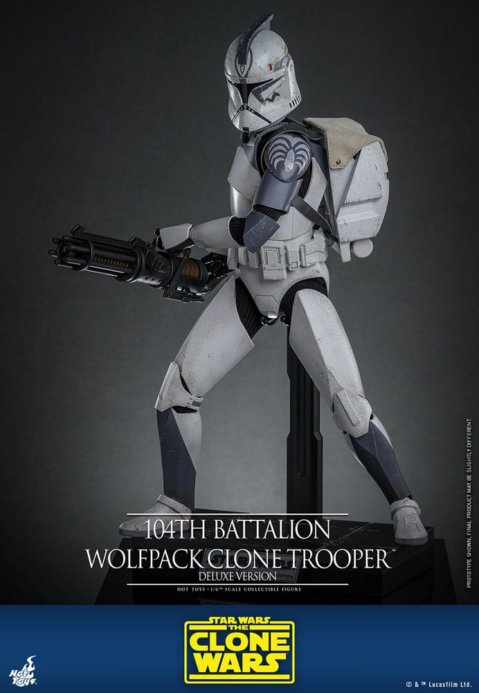 STAR WARS: THE CLONE WARS FIGURA 1/6 104TH BATTALION WOLFPACK CLONE TROOPER DELUXE VERSION 30 CM | HOT TOYS – SERIE THE CLONE WARS