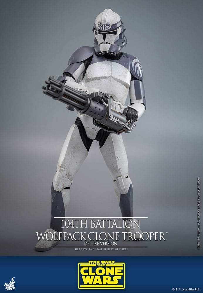 STAR WARS: THE CLONE WARS FIGURA 1/6 104TH BATTALION WOLFPACK CLONE TROOPER DELUXE VERSION 30 CM | HOT TOYS – SERIE THE CLONE WARS
