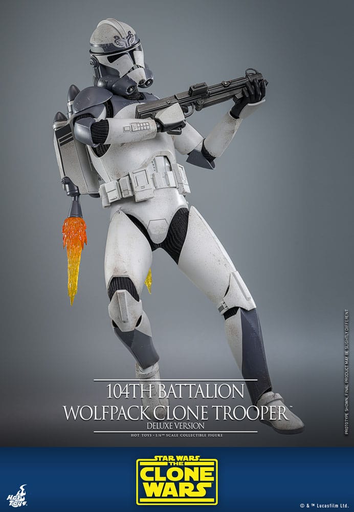 STAR WARS: THE CLONE WARS FIGURA 1/6 104TH BATTALION WOLFPACK CLONE TROOPER DELUXE VERSION 30 CM | HOT TOYS – SERIE THE CLONE WARS
