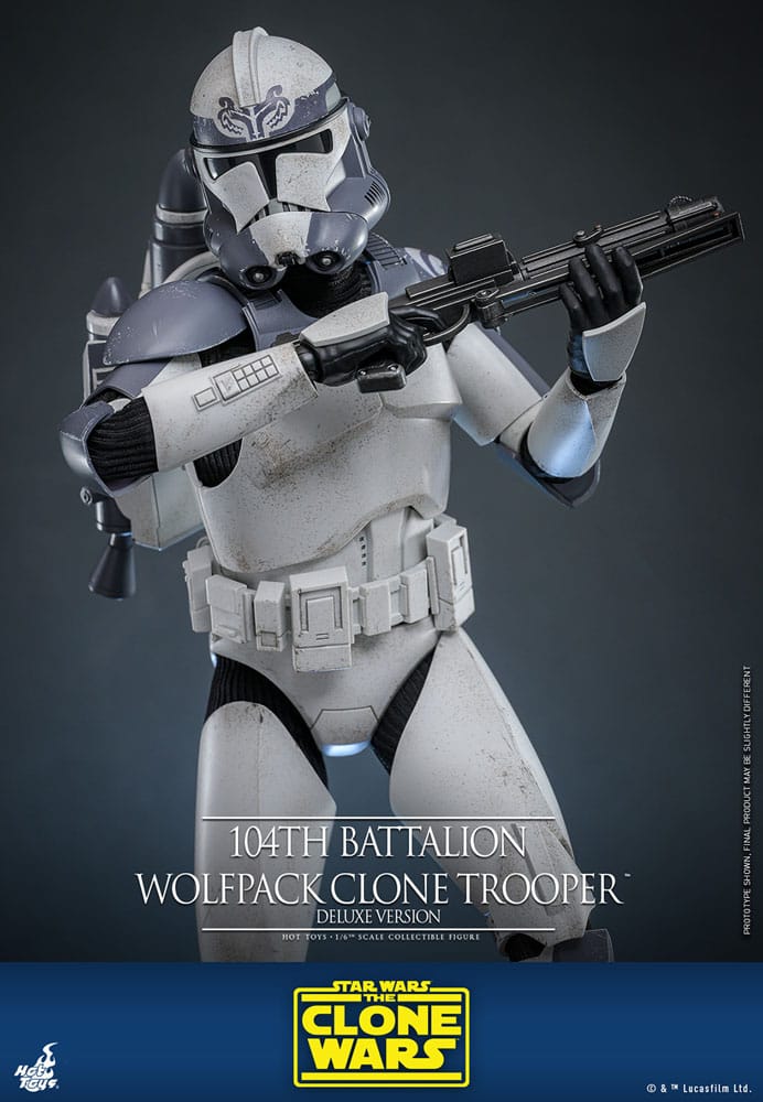 STAR WARS: THE CLONE WARS FIGURA 1/6 104TH BATTALION WOLFPACK CLONE TROOPER DELUXE VERSION 30 CM | HOT TOYS – SERIE THE CLONE WARS