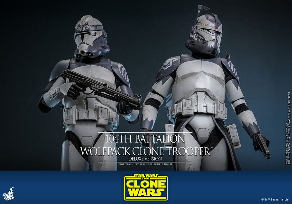 STAR WARS: THE CLONE WARS FIGURA 1/6 104TH BATTALION WOLFPACK CLONE TROOPER DELUXE VERSION 30 CM | HOT TOYS – SERIE THE CLONE WARS