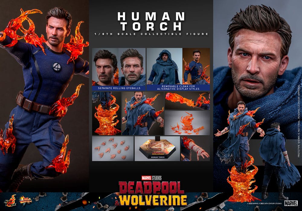 HUMAN TORCH DEADPOOL & WOLVERINE – HOT TOYS 1/6 FIGURA COLECCIONABLE 31 CM