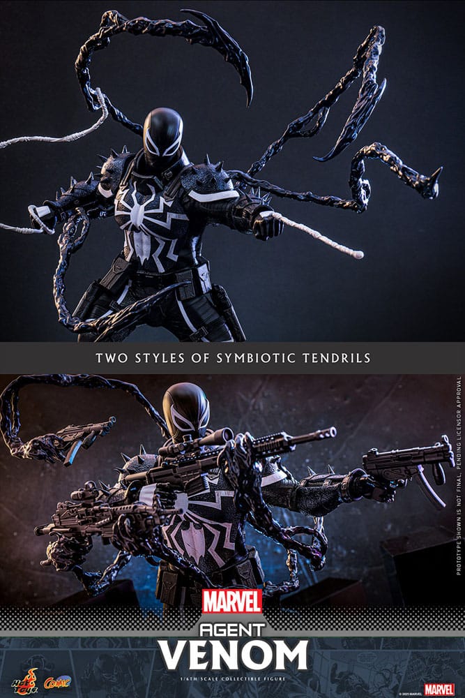 AGENT VENOM FIGURA 1/6 MARVEL COMICS HOT TOYS 32 CM CON ACCESORIOS