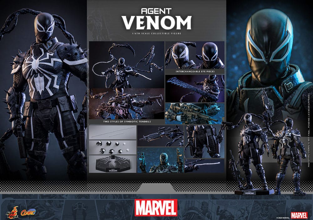 AGENT VENOM FIGURA 1/6 MARVEL COMICS HOT TOYS 32 CM CON ACCESORIOS