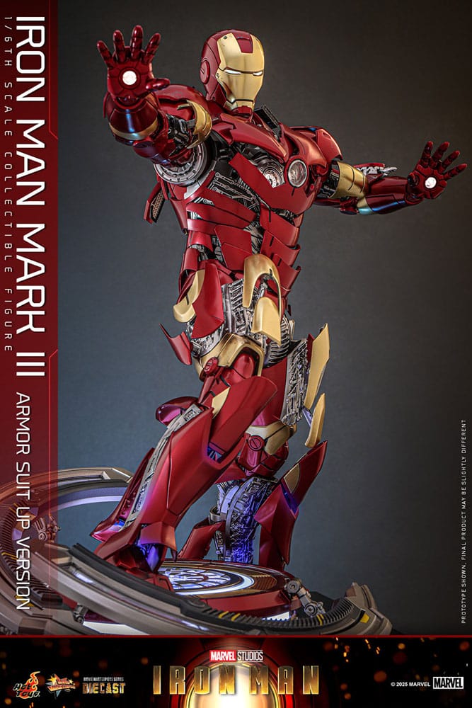 IRON MAN MARK III – FIGURA HOT TOYS DIECAST 1/6 32 CM (ARMOR SUIT UP VERSION – MOVIE MASTERPIECE)