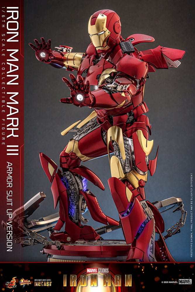 IRON MAN MARK III – FIGURA HOT TOYS DIECAST 1/6 32 CM (ARMOR SUIT UP VERSION – MOVIE MASTERPIECE)