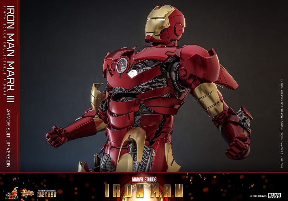 IRON MAN MARK III – FIGURA HOT TOYS DIECAST 1/6 32 CM (ARMOR SUIT UP VERSION – MOVIE MASTERPIECE)