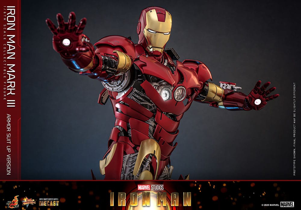 IRON MAN MARK III – FIGURA HOT TOYS DIECAST 1/6 32 CM (ARMOR SUIT UP VERSION – MOVIE MASTERPIECE)