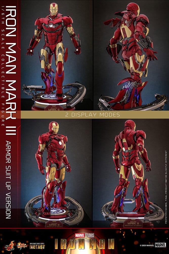 IRON MAN MARK III – FIGURA HOT TOYS DIECAST 1/6 32 CM (ARMOR SUIT UP VERSION – MOVIE MASTERPIECE)