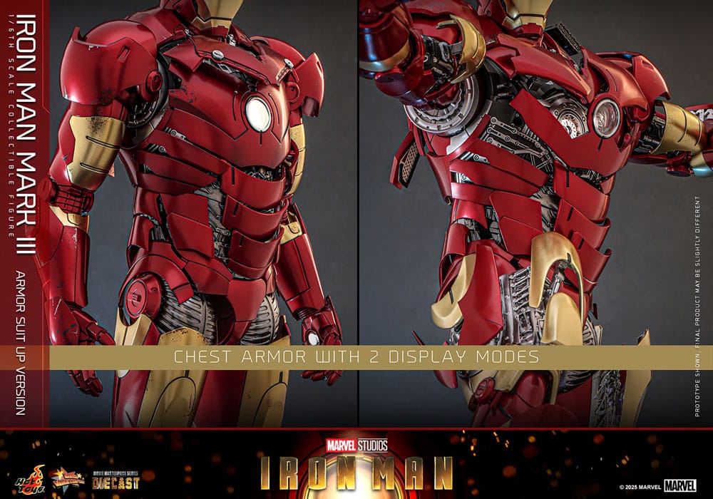 IRON MAN MARK III – FIGURA HOT TOYS DIECAST 1/6 32 CM (ARMOR SUIT UP VERSION – MOVIE MASTERPIECE)