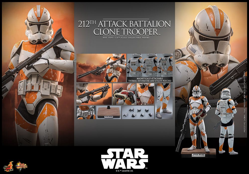 212TH ATTACK BATTALION CLONE TROOPER – FIGURA 1/6 HOT TOYS STAR WARS THE CLONE WARS 30 CM