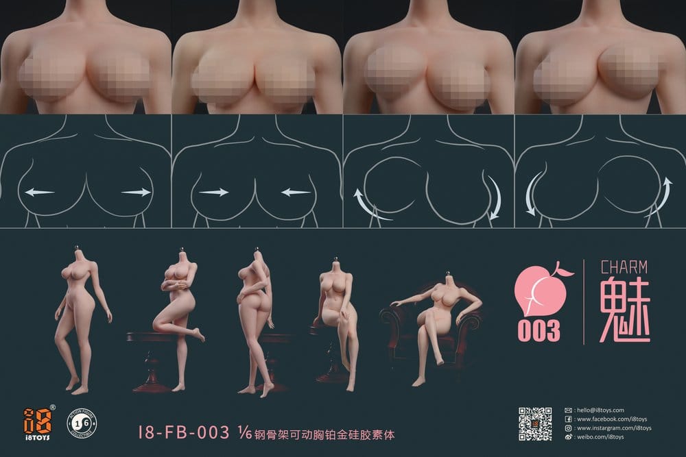 CHARM CUERPO FEMENINO SILICONA 1/6 I8TOYS STEEL FRAME PLATINUM