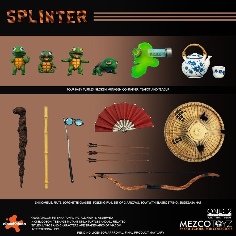 SPLINTER TORTUGAS NINJA FIGURA 1/12 ONE:12 COLLECTIVE 17 CM MEZCO TOYZ