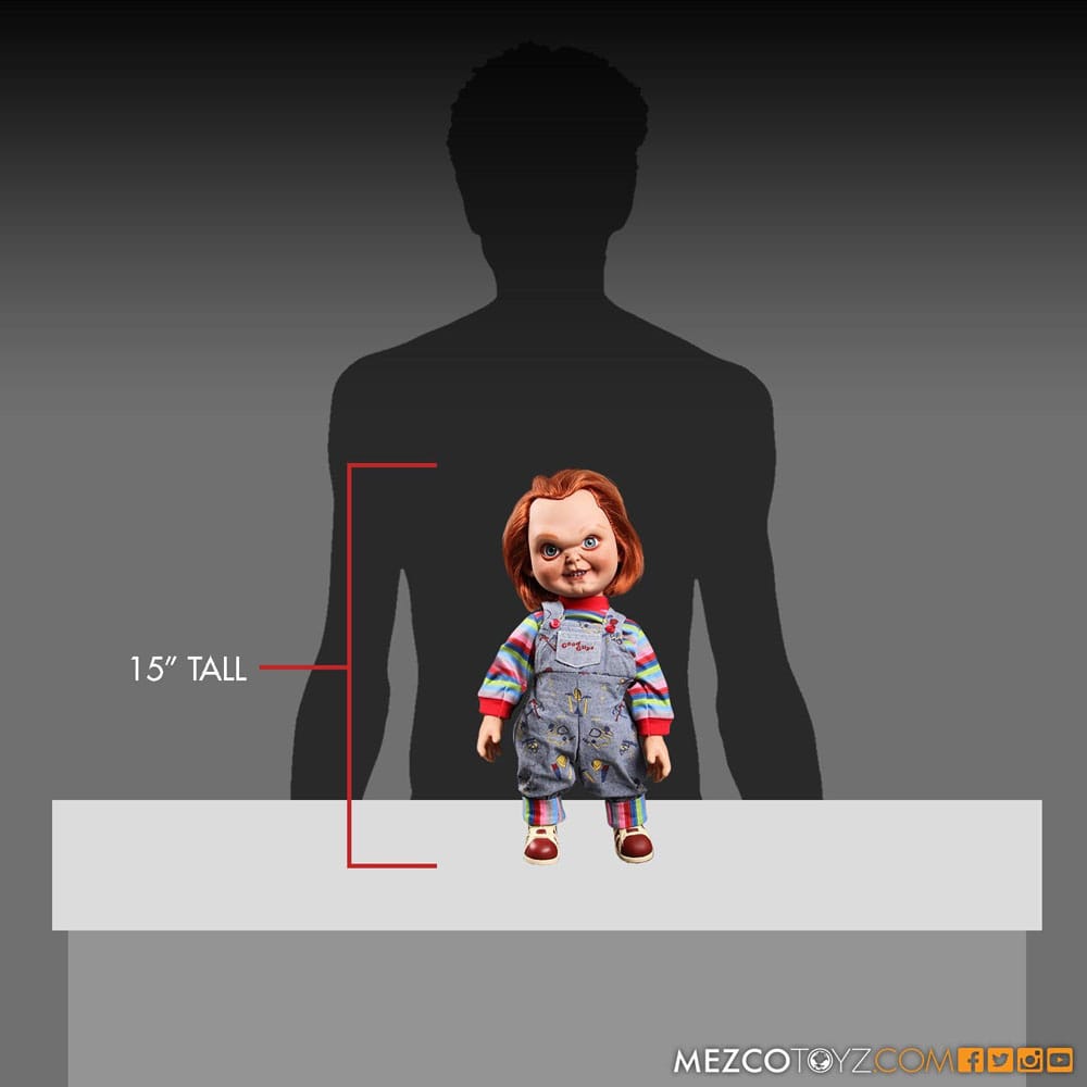 CHUCKY EL MUÑECO DIABÓLICO SNEERING CHUCKY MUÑECA CON SONIDO 38 CM MEZCO TOYZ