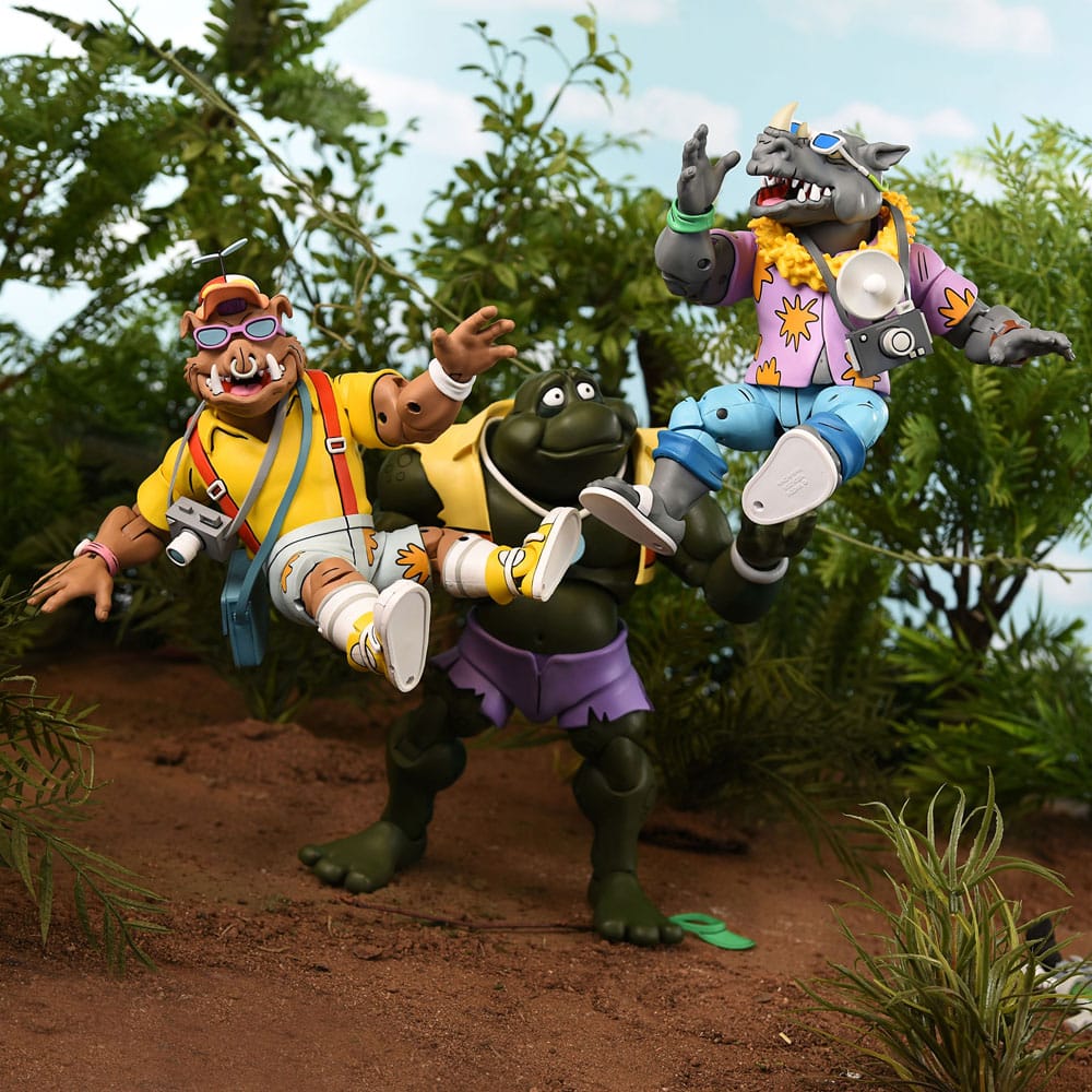 TORTUGAS NINJA – PACK 2 FIGURAS 18 CM VACATION BEBOP Y ROCKSTEADY (NECA – CARTOON 1980)