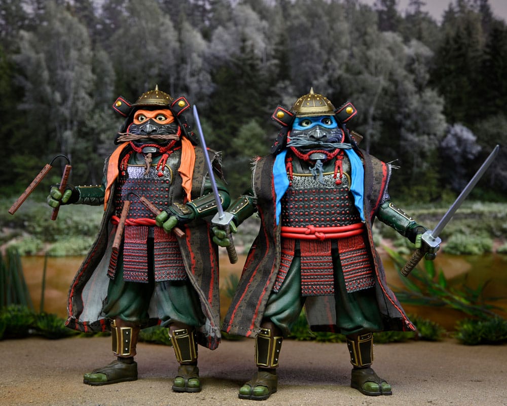 PACK LEONARDO & MICHELANGELO TMNT III – 2 FIGURAS 18 CM – NECA – TORTUGAS NINJA