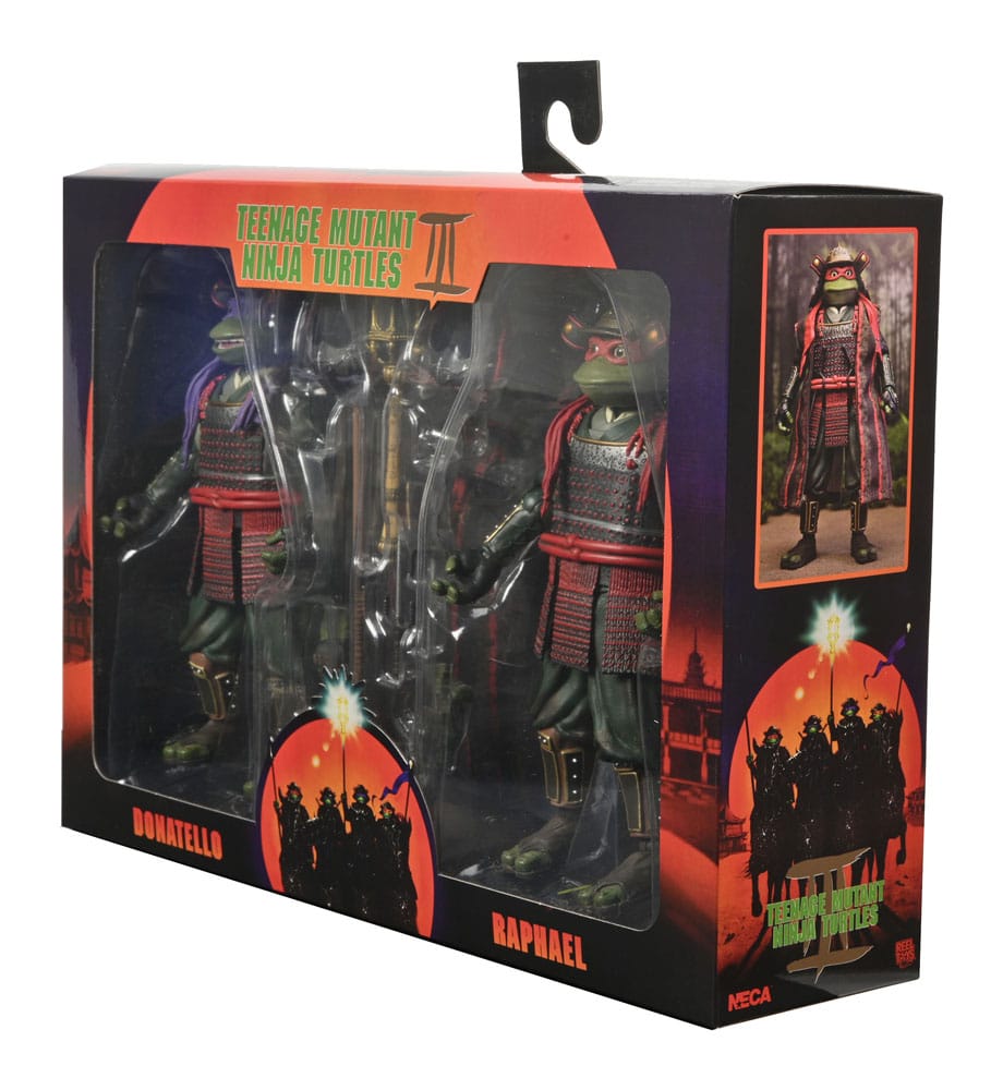 PACK DONATELLO & RAPHAEL TMNT III – 2 FIGURAS 18 CM – NECA – TORTUGAS NINJA