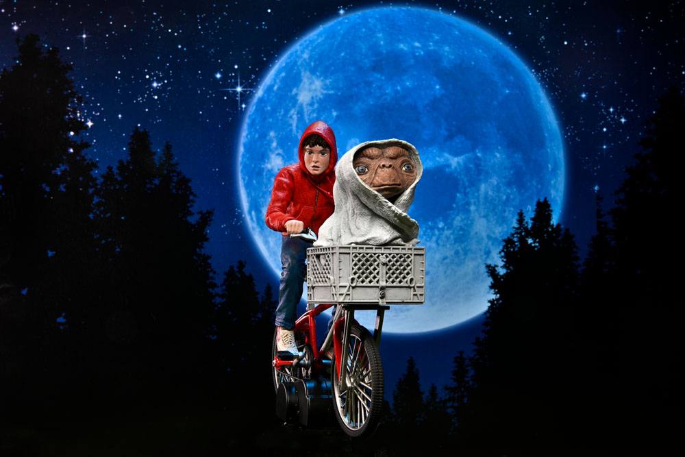 ELLIOTT & E.T. ON BICYCLE – FIGURA DIORAMA 13 CM (NECA – E.T. EL EXTRATERRESTRE)