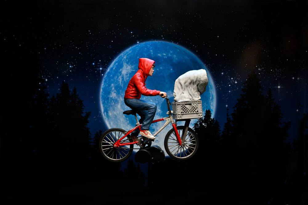 ELLIOTT & E.T. ON BICYCLE – FIGURA DIORAMA 13 CM (NECA – E.T. EL EXTRATERRESTRE)
